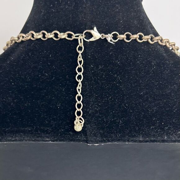 Vintage 1950s Thermoset Lucite Choker Necklace Women's Yellow & Gold-tone Link - Picture 5 of 7